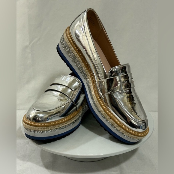 Aldo Shoes - Aldo - Metallic Silver Platform Loafers